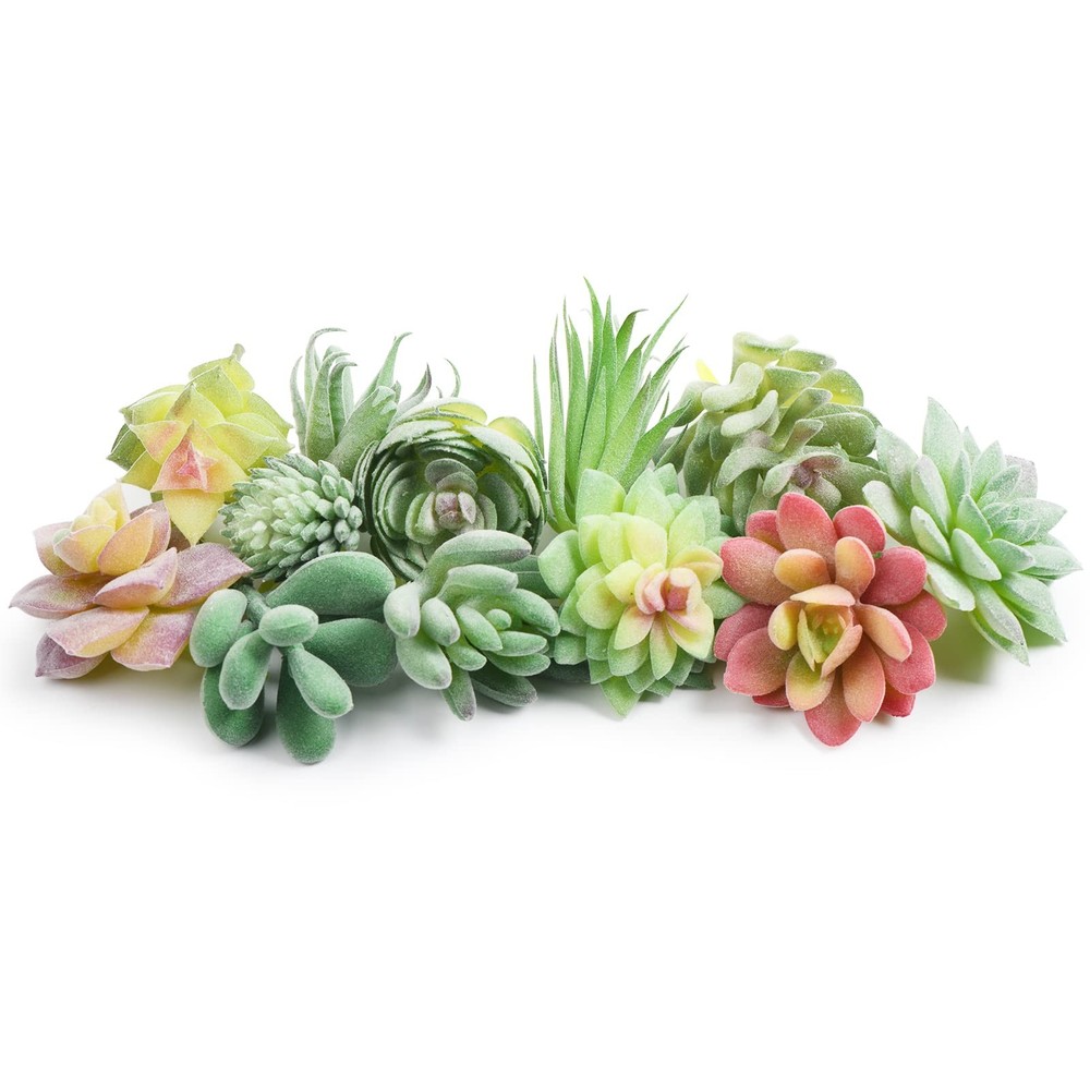 12 Pcs Artificial Succulents Mini Fake Plants Unpotted Faux Succulent for Cra...