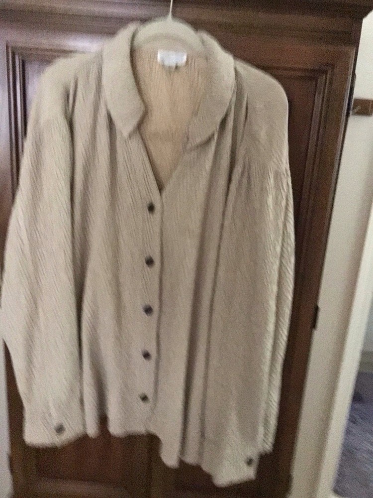 Coldwater Creek Lightweight Jacket/shirt beige, 2X, Excellent Condition