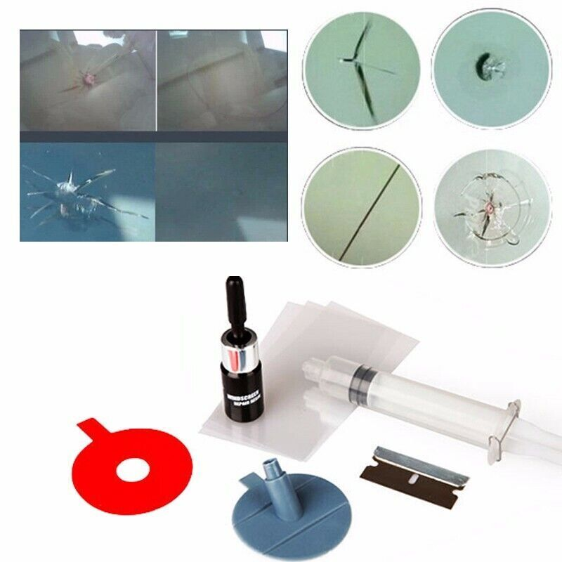 US Glass Windshield Repair Tool Kit Fix Car Wind Glass Windscreen Chip Crack