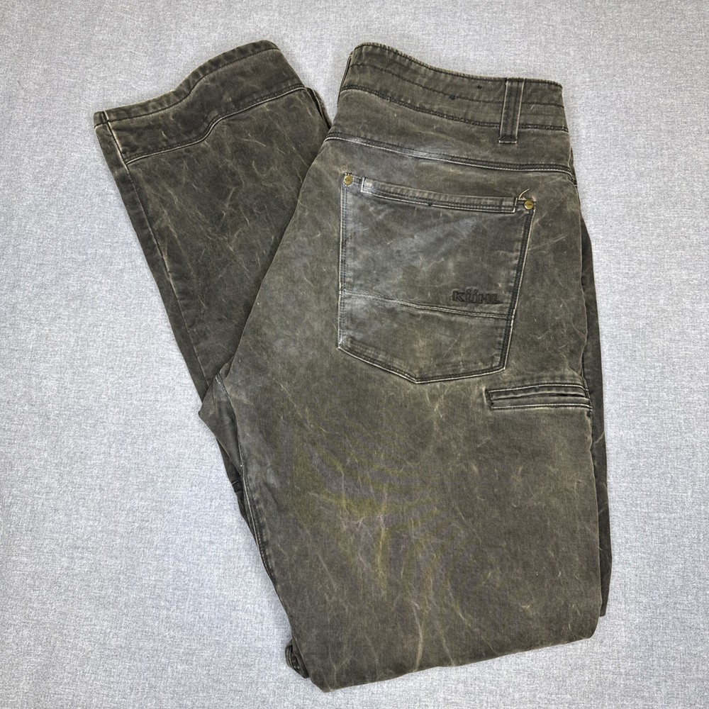 Kuhl Rydr Pants Men's 38x34 Vintage Patina Dye Stretch Canvas Work Hiking