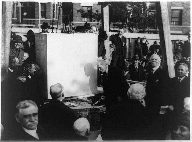 Charles Evans Hughes,laying cornerstone,c1935,Chief Justice of United States