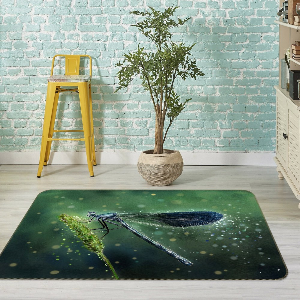3D Beautiful Dragonfly O825 Animal Non Slip Rug Mat Elegant Photo Carpet Fay
