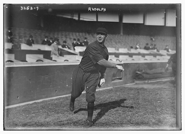 Photo:Boston MA Dick Rudolph 1914 Boston NL baseball pitcher throwing ball
