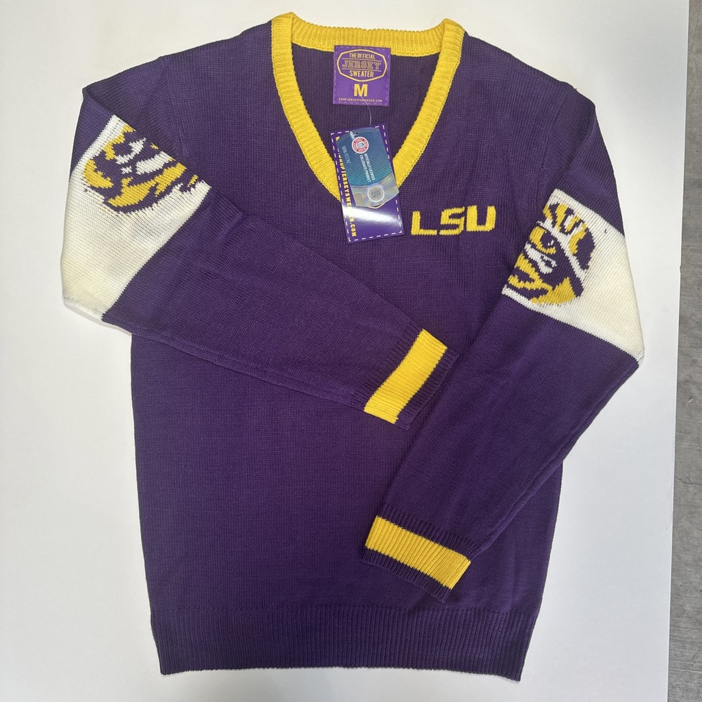 Women’s LSU Sweater Medium V-neck Official Licensed Football