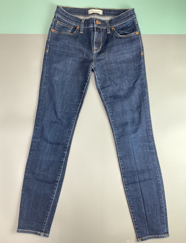 Madewell Women's 26 Skinny Jeans Dark Wash Blue Low Rise Stretch Denim  