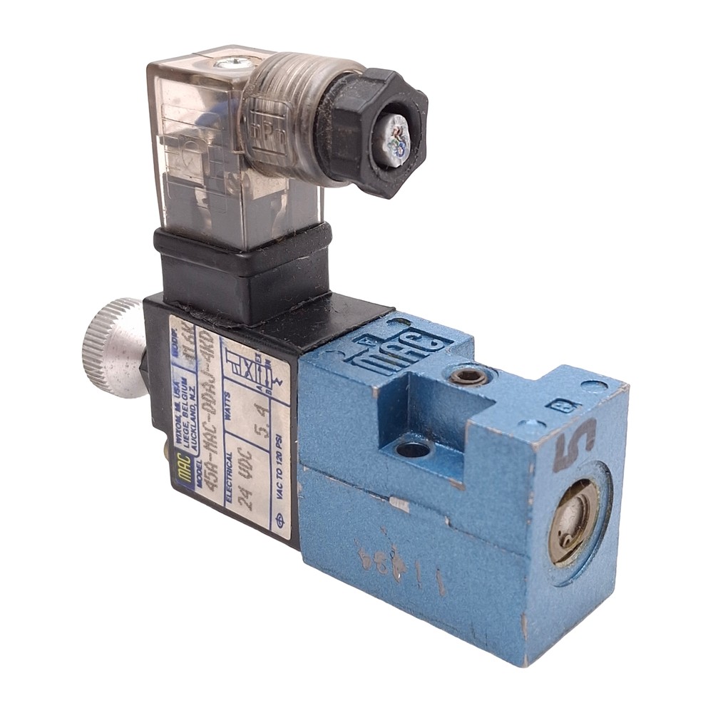 MAC 45A-MAC-DDAJ-4KD Solenoid Valve, 4-Way 2-Position, Vac-120PSI, 24VDC Coil