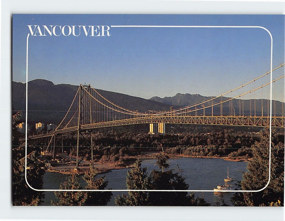 Postcard Lion's Gate Bridge Vancouver BC Canada