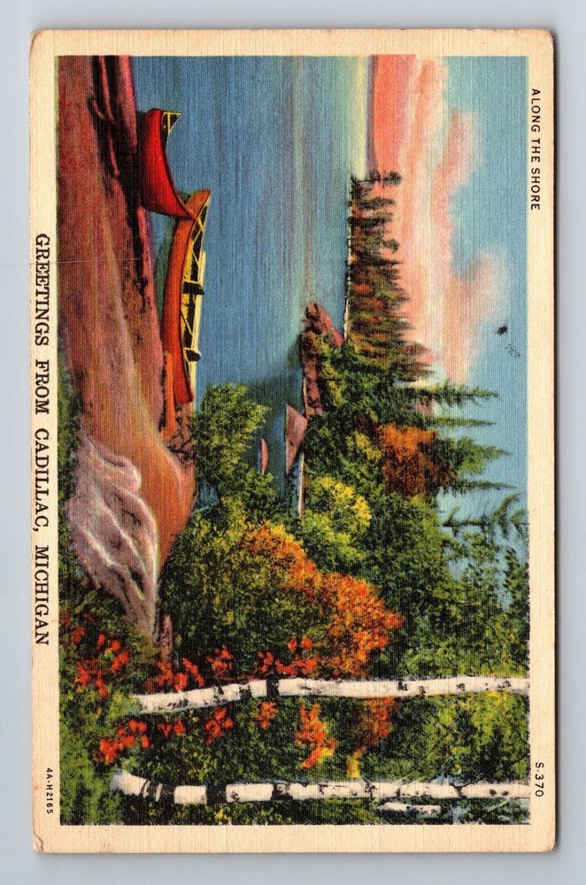 Cadillac MI-Michigan, General Greetings Alond Lake Shore, c1947 Vintage Postcard
