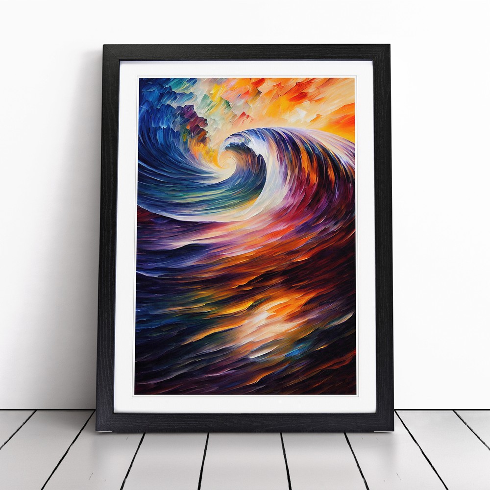 Ocean Wave Abstract No.7 Wall Art Print Framed Canvas Picture Poster Decor