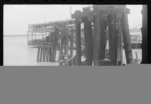 Photo:1930s Pier Construction Harbor Waterfront Pilings Wooden Dock