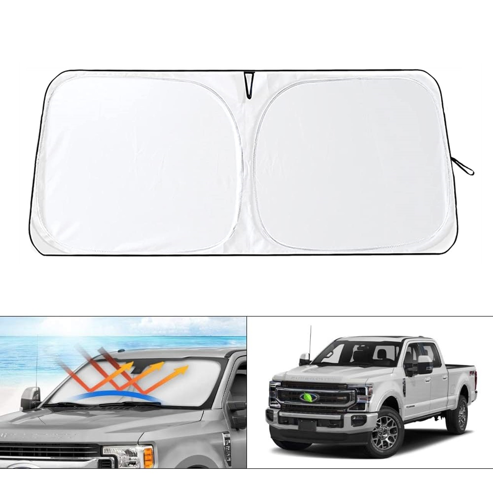 For 2017-2024 Ford F250 Cab Pickup Windshield Sun Shade Foldable UV Block Cover