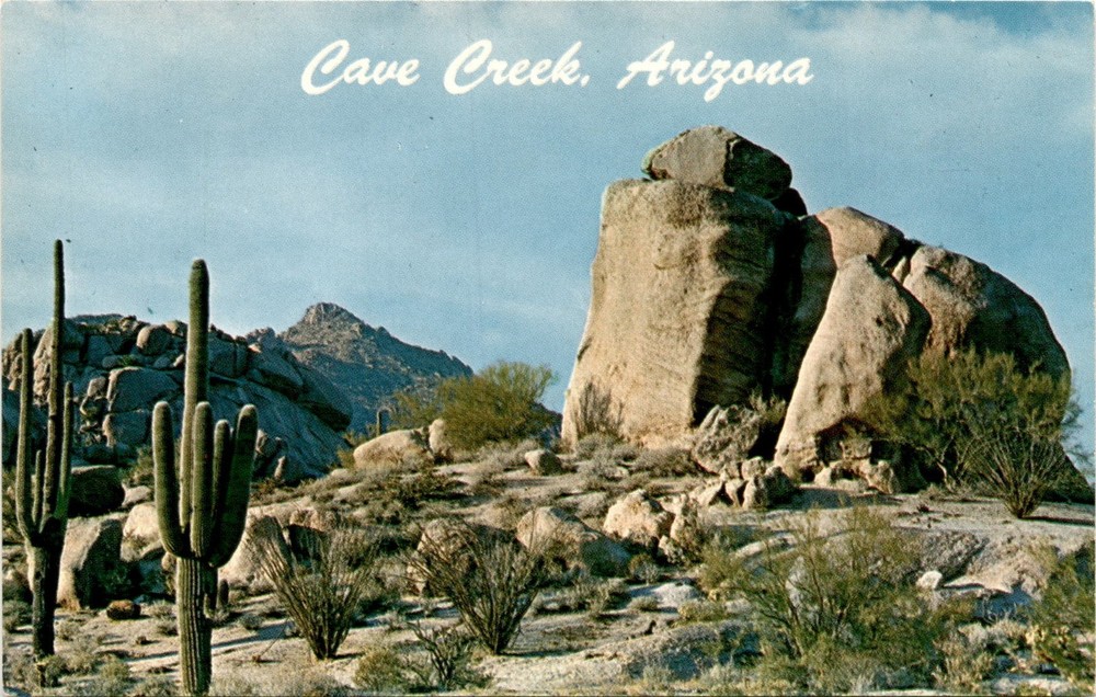 Cave Creek, Arizona, Picnic Area, Desert, Mountain, Rock Formations, Postcard