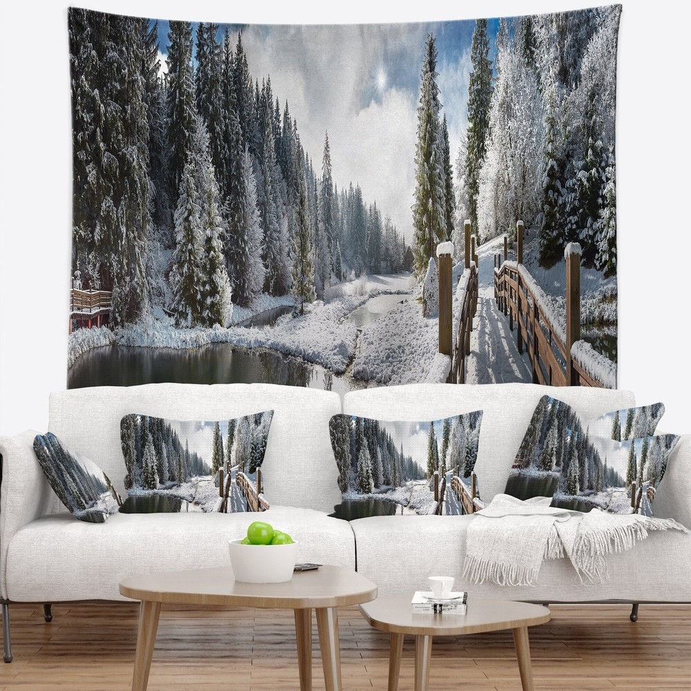 Designart 'Winter Morning Panorama' Landscape Photography  Small