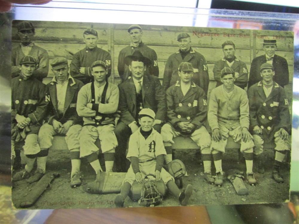 Negaunee, Mich. 1910 RPPC Base Ball Team Real Photo Post Card