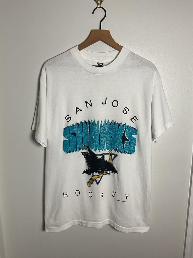 Vintage 1990s San Jose Sharks NHL Hockey Graphic T-shirt VTG Retro USA Made 90s