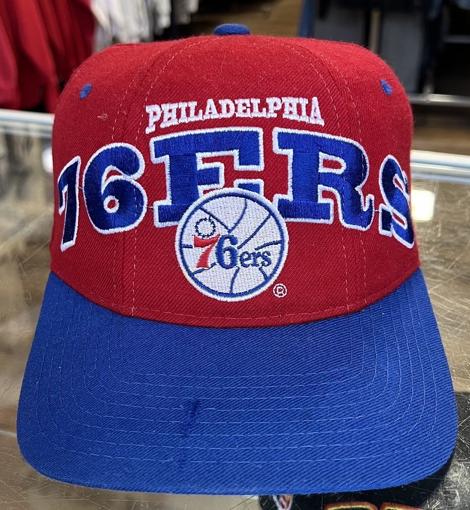 Vintage 1990s Philadelphia 76ers Starter Wool Tri Power Snapback Hat Spellout