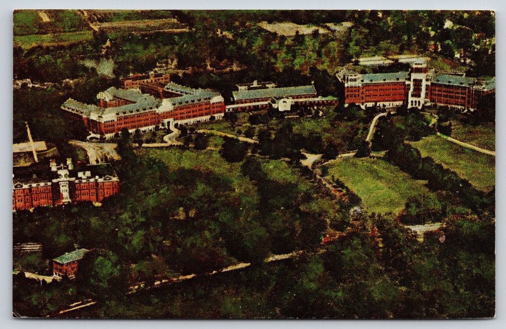 Monroe MI~Air View Mother House Sisters IHM St Mary Academy~Vintage Postcard