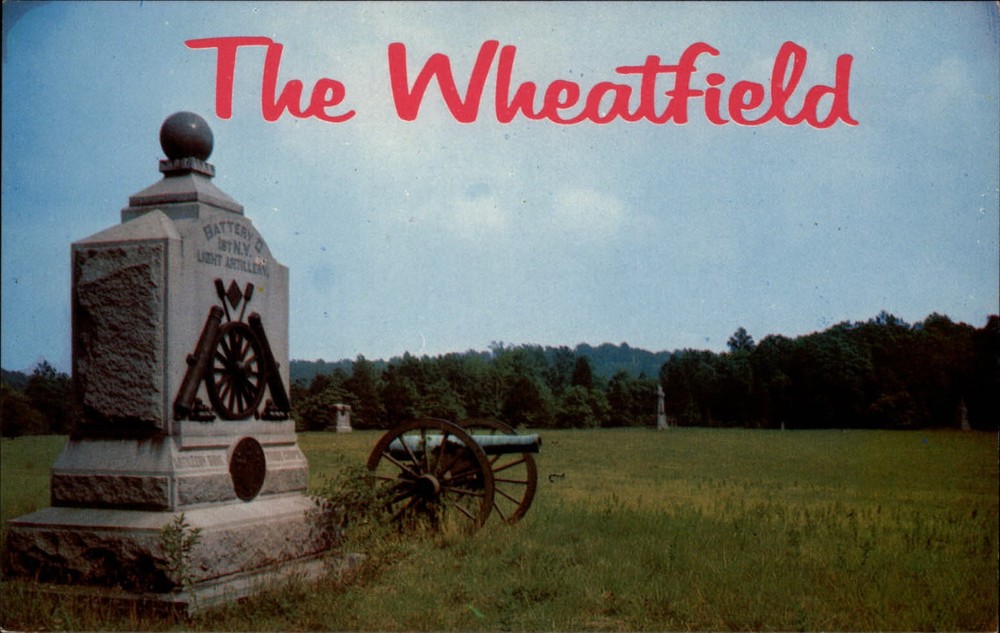 Gettysburg Pennsylvania Wheatfield light artillery monument Civil War postcard