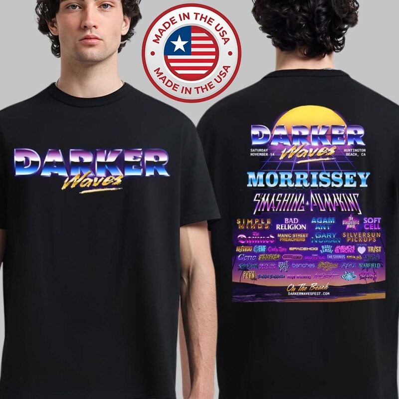 Darker Waves 2026 Festival Full Lineup In Huntington Beach California T-Shirt