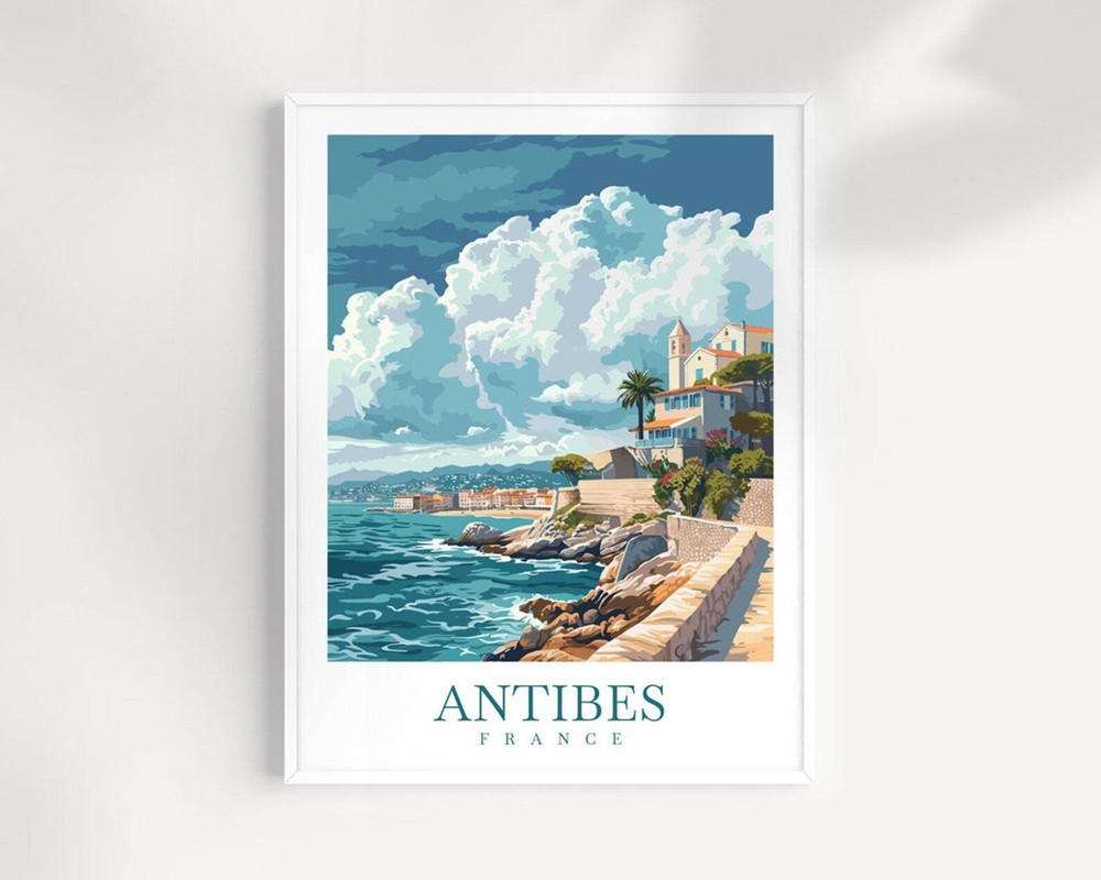 Antibes Travel Print Wall Art Antibes Wall Hanging Home Dcor Antibes Gift Art