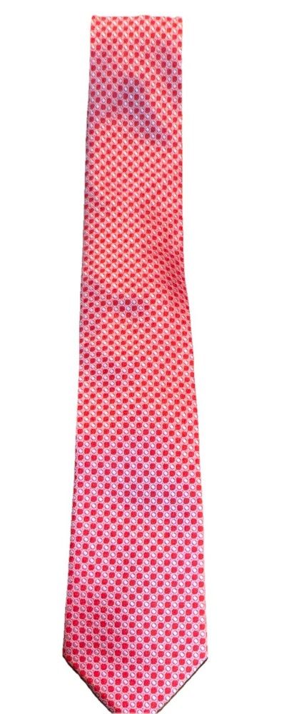 Alexander Julian Colours Men's 100% Polyester Tie Red White Geometric Handmade