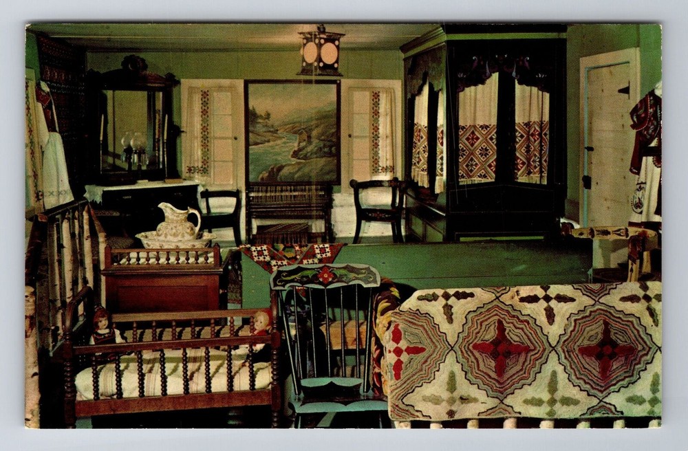 Blue Mounds WI-Wisconsin, Bedroom Showing Master Bed, Antique, Vintage Postcard