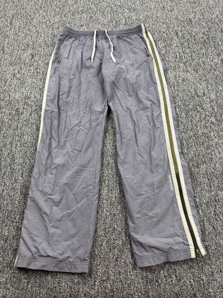 Vtg Abercrombie & Fitch Track Pants Men XL Baggy Lined Ankle Zip Windbreaker 90s