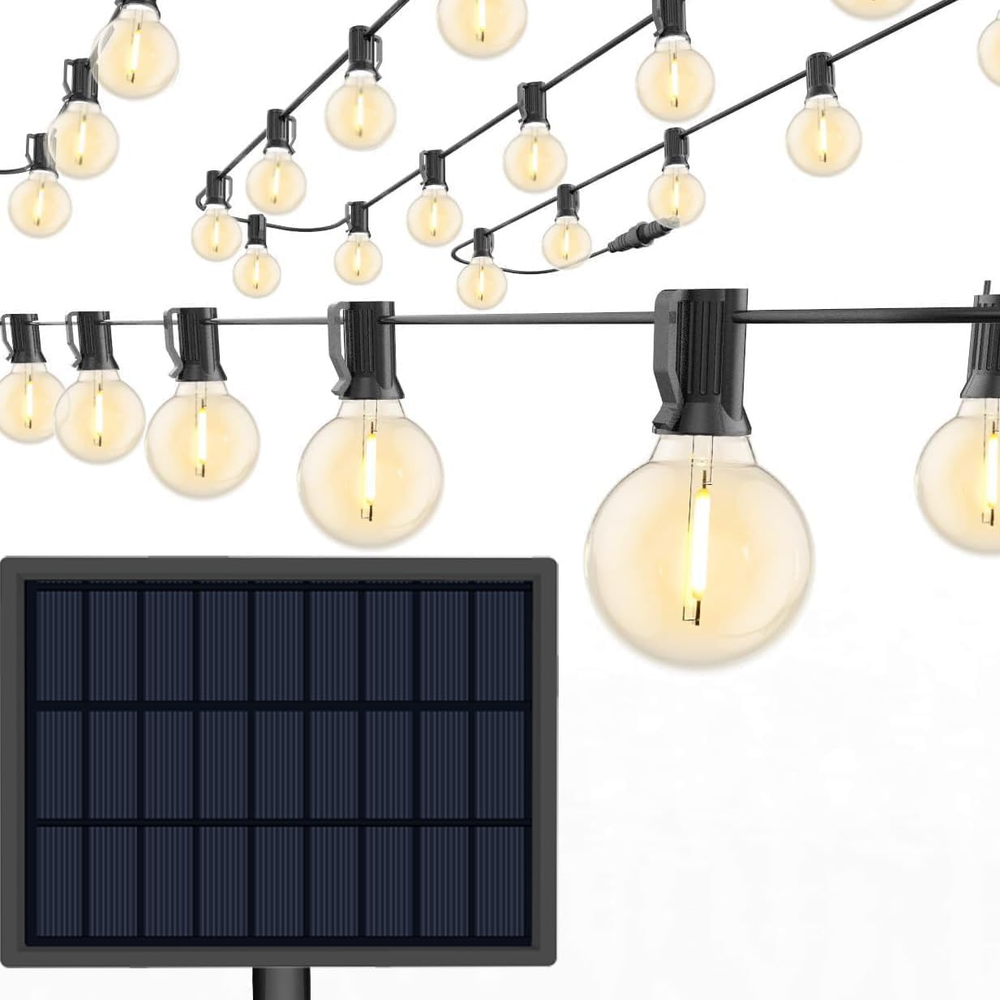 27Ft Solar String Lights Waterproof 25 Bulbs for Patio Deck Porch