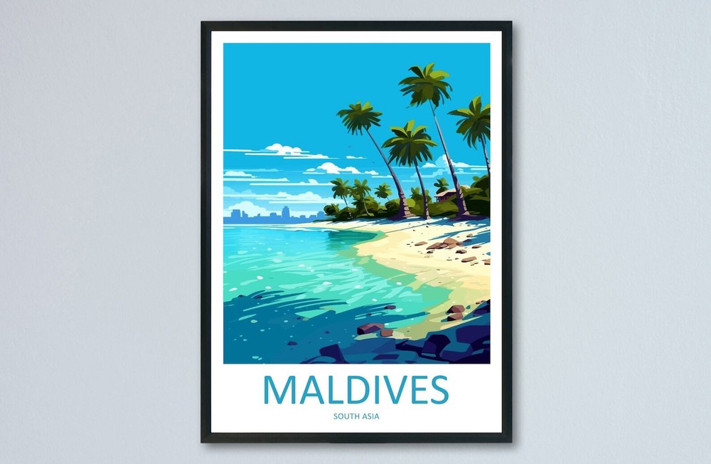 Maldives Travel Print Wall Art Maldives Wall Hanging Home Dcor Maldives Gift