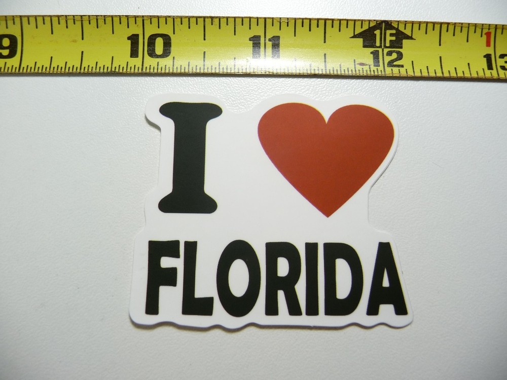 Florida Heart Decal Sticker for Laptop Travel Souvenir State Pride