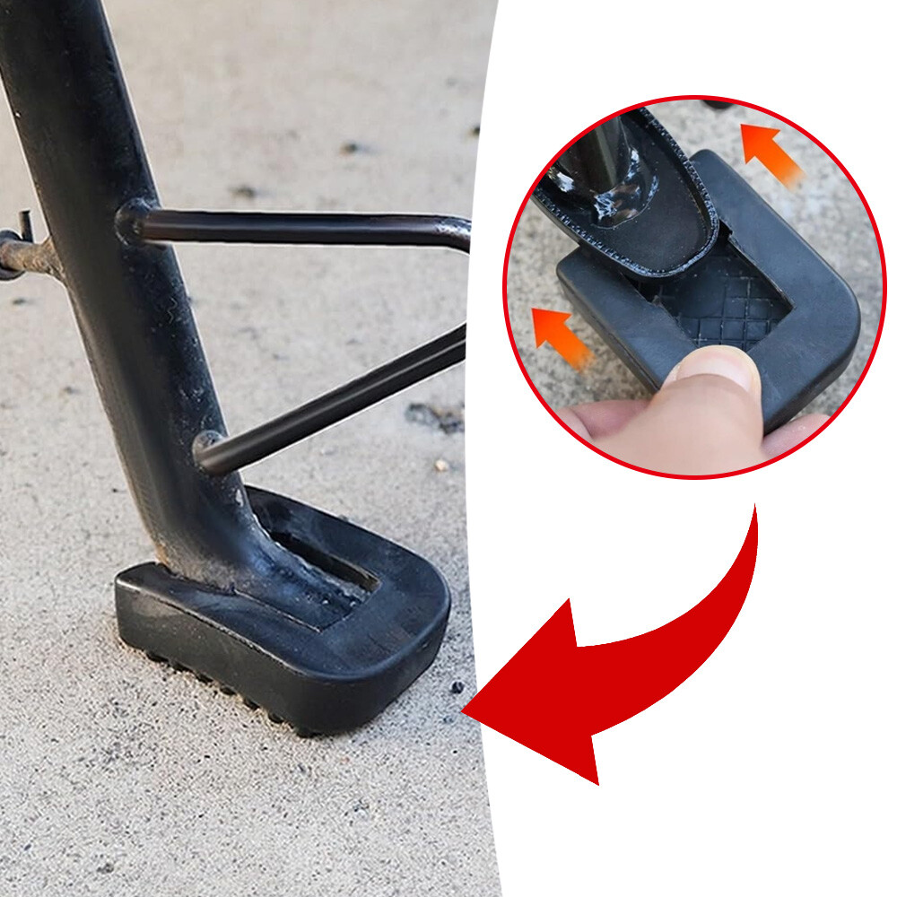 1X Universal Motorcycle Foot Kickstand Extension Plate with Rubber Pads
