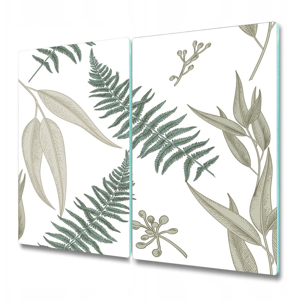 Tempered Glass Meat Board Induction Ceramic Hob Cover Worktop Saver Fern 2x30x52