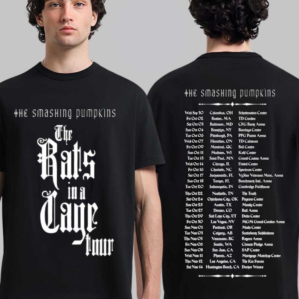 The Smashing Pumpkins Rats In A Cage Tour 2026 North America Dates T-Shirt Black
