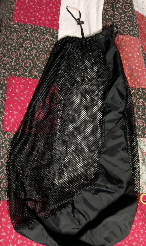 Black Mesh Laundry Bag with Locking Drawstring, Carry Strap, 30 Inches