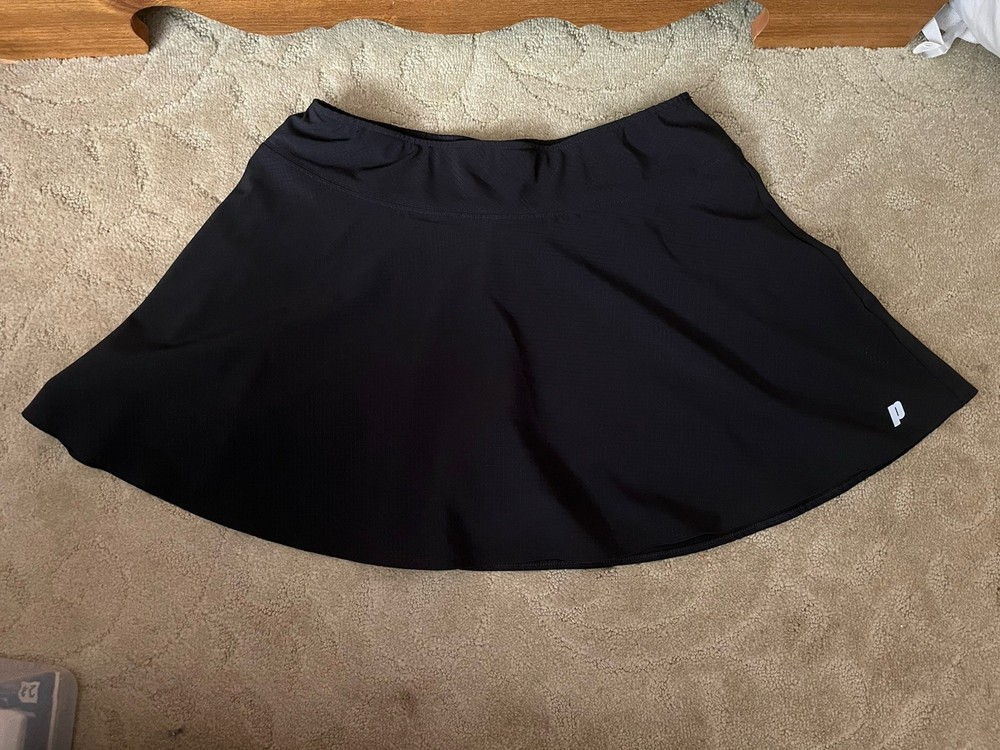Prince Black Flowy Tennis Skort Size Medium - Built-In Shorts With 3in Inseam