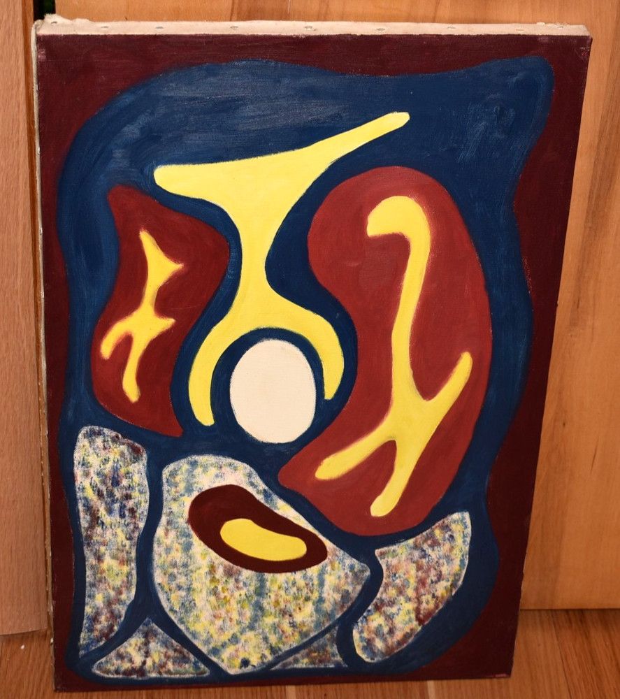 1958 Boston Mid Century Surrealist Abstract Painting Ed Cooper Expressionist