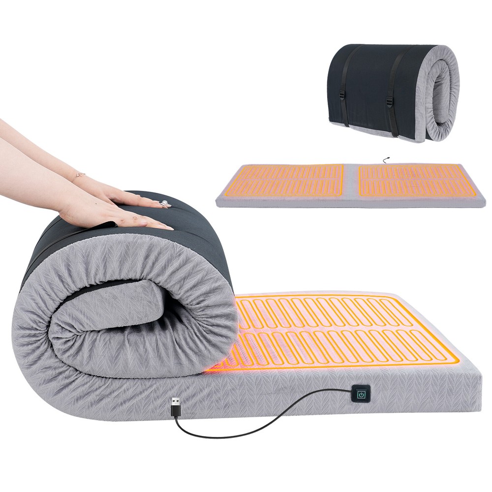 SLSY Heated Memory Foam Camping Mattress 3Inch Thick Portable Floor Sleeping Pad