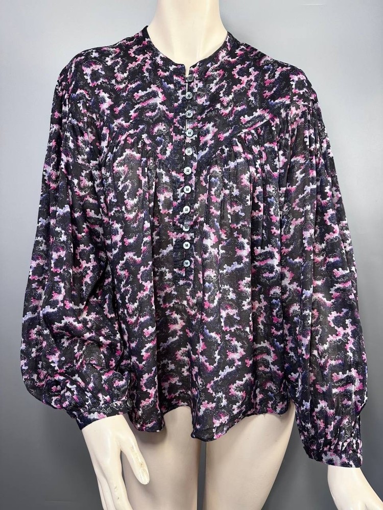 isabel marant etoe blouses floral button cotton size 38