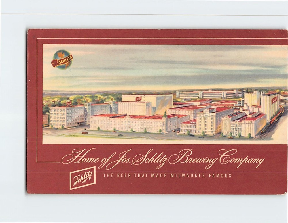 Postcard Home of Jos. Schlitz Brewing Company Milwaukee Wisconsin USA