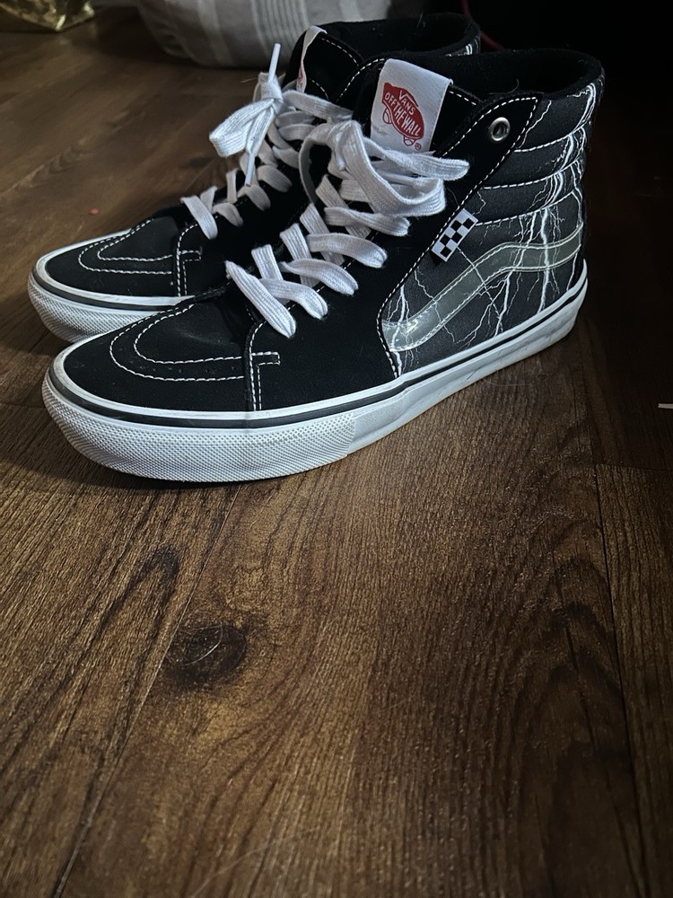 VANS Lightning High-Top Men's Black Canvas Sneakers Size 9.5