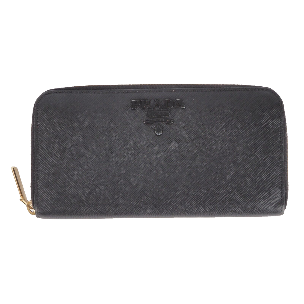 Prada Saffiano Black Leather Business Long Wallet 1ML506 Luxury Designer
