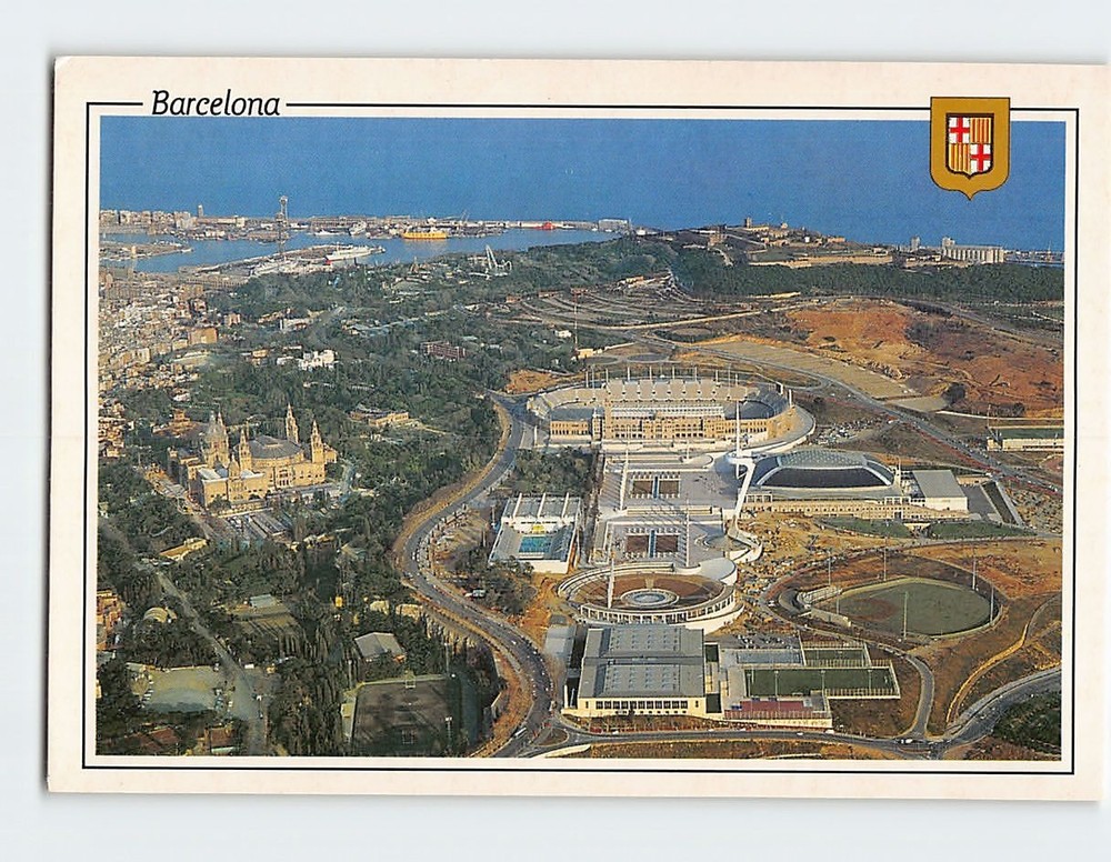 Postcard General view of the Olympic Ring Barcelona Spain