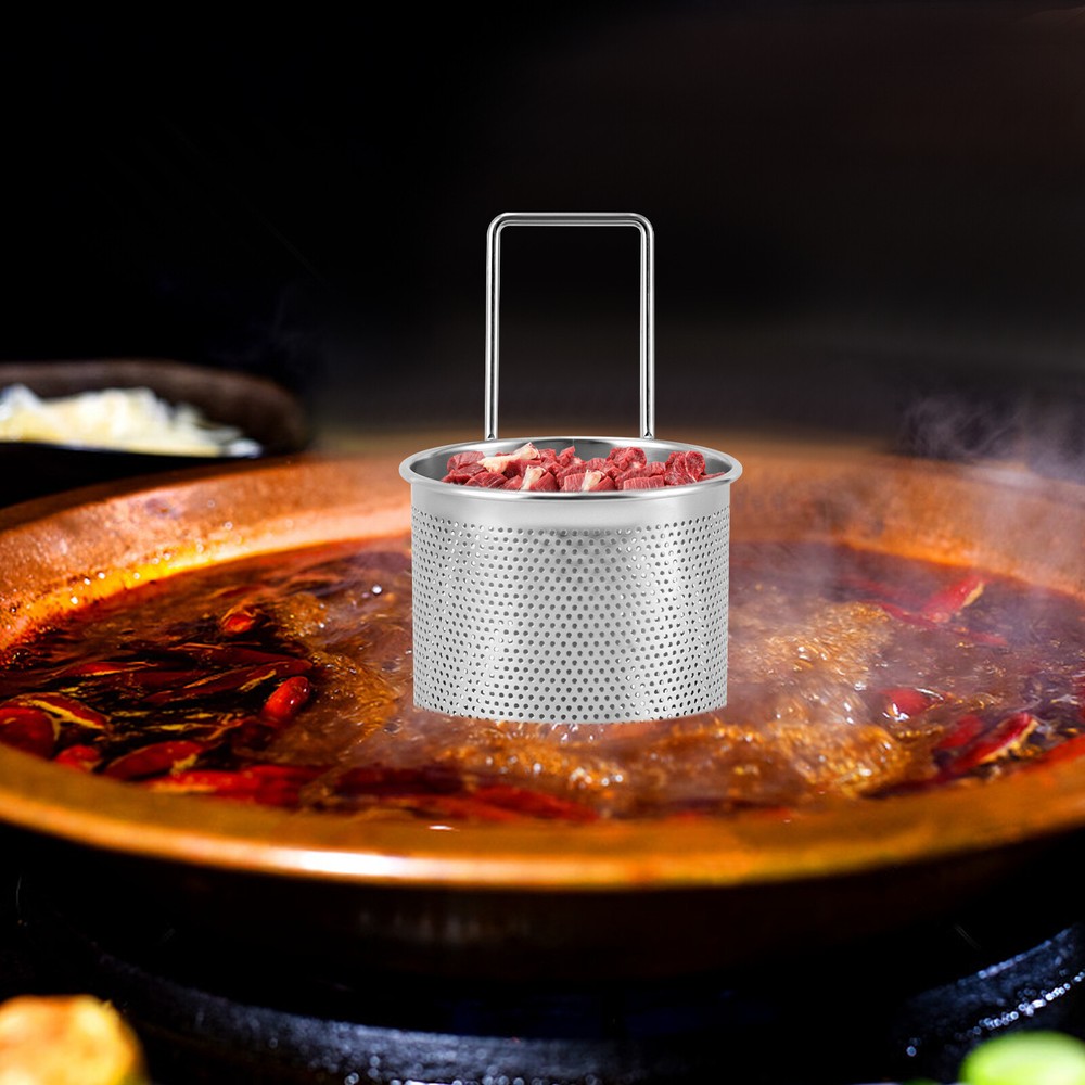 Hot- pot Mesh Net Basket Stainless Steel Mesh Basket Hanging Noodle Strainer US
