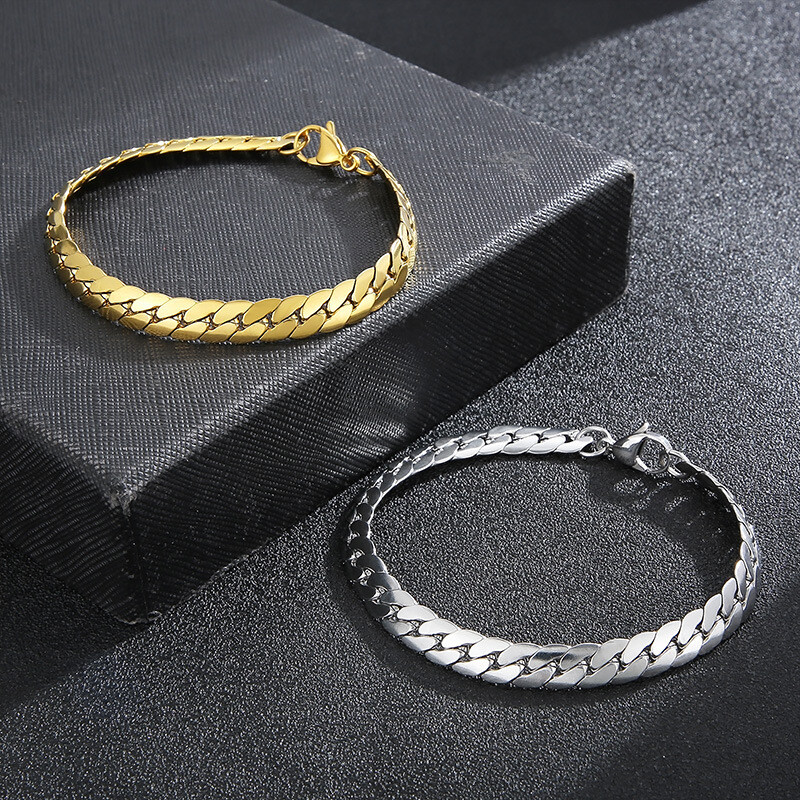 Creative Bracelet Stainless Steel Pressed Cuban Chain bracelet Titanium steel