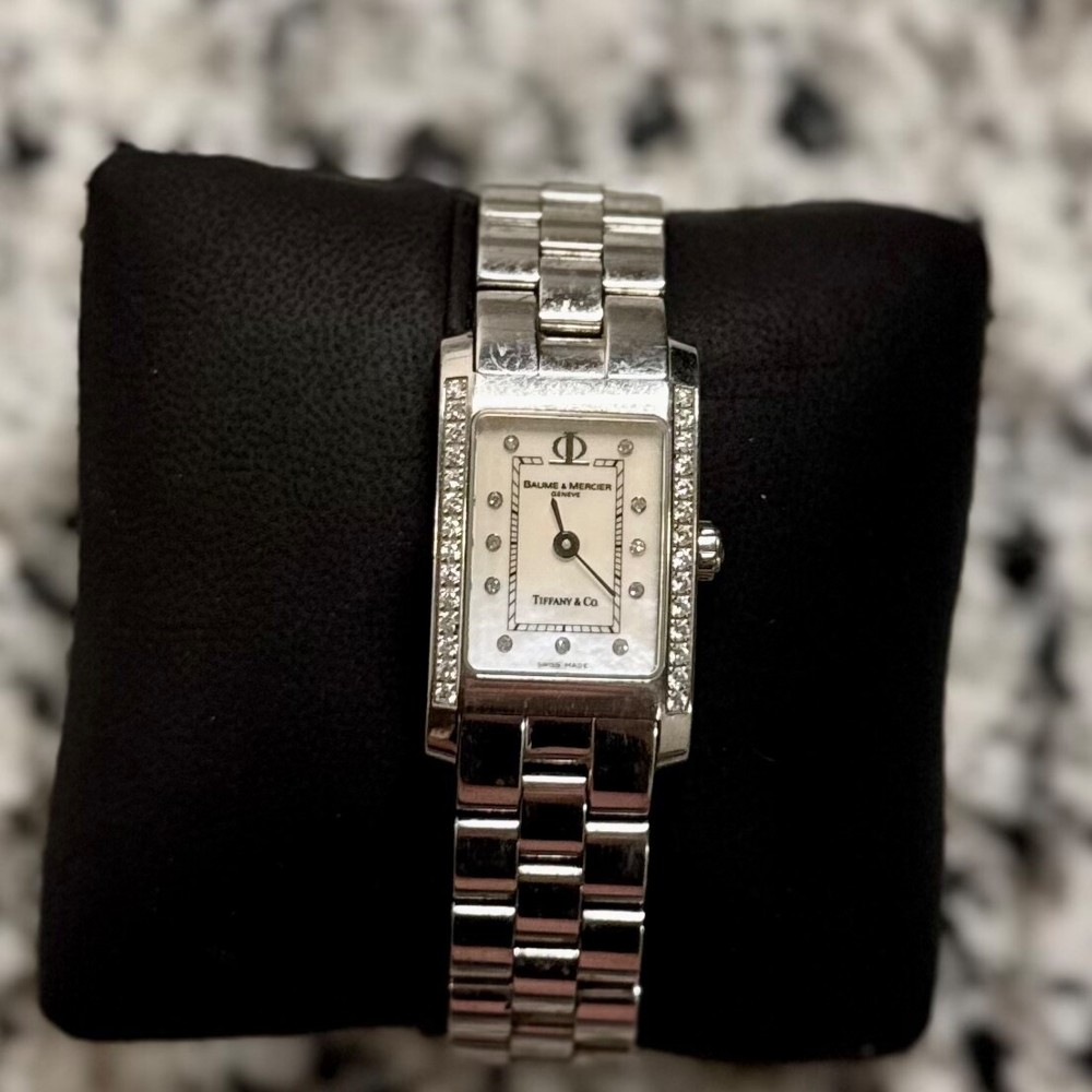 BAUME & MERCIER Swiss 30m Tiffany & Co 40 X 24mm Watch w/box M279