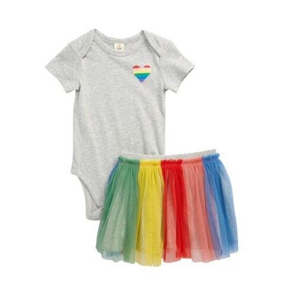 Tucker & Tate Baby Girls Rainbow Cotton Summer Bodysuit Tutu Set 12M