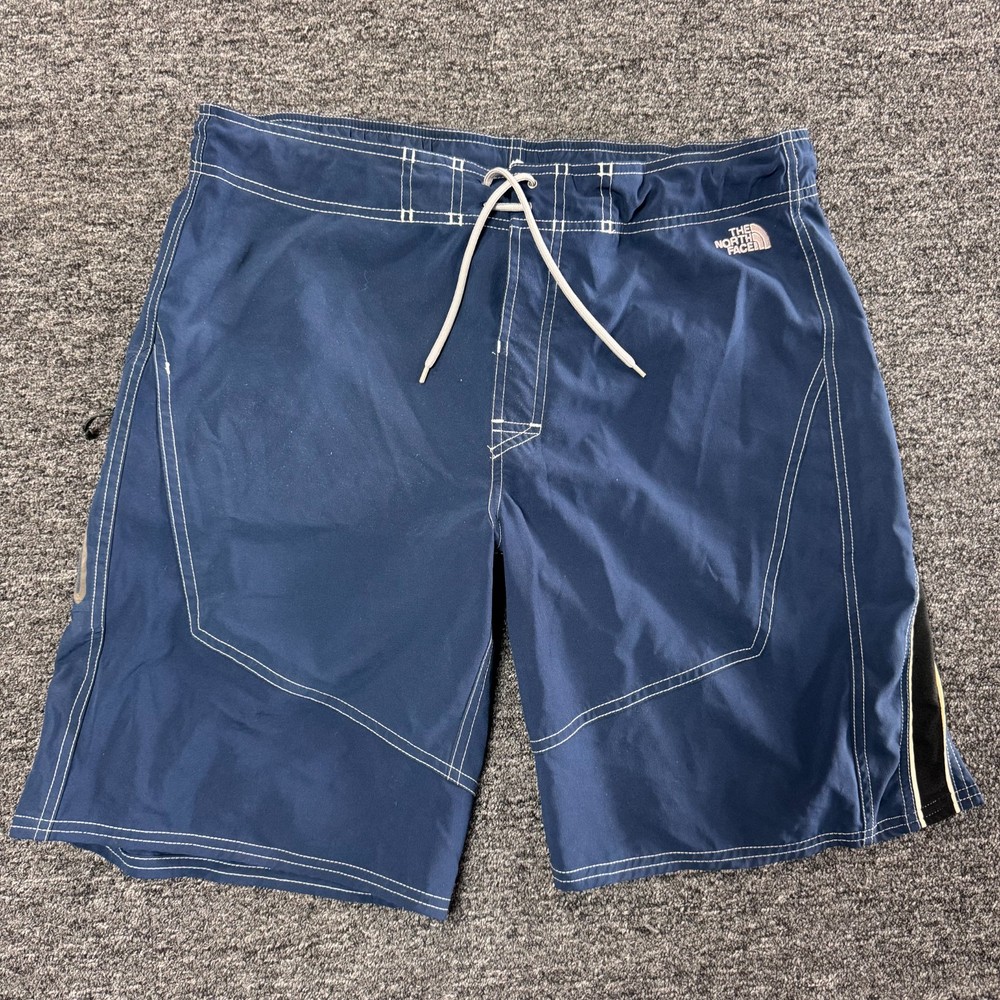 Vintage The North Face Board Swim Shorts Mens Sz L Blue Drawstring Surf