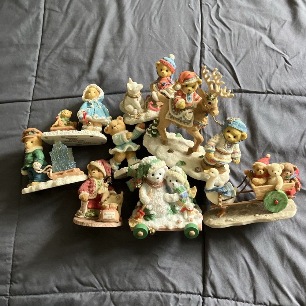 Cherished Teddies Winter Themed Vintage Lot of 9