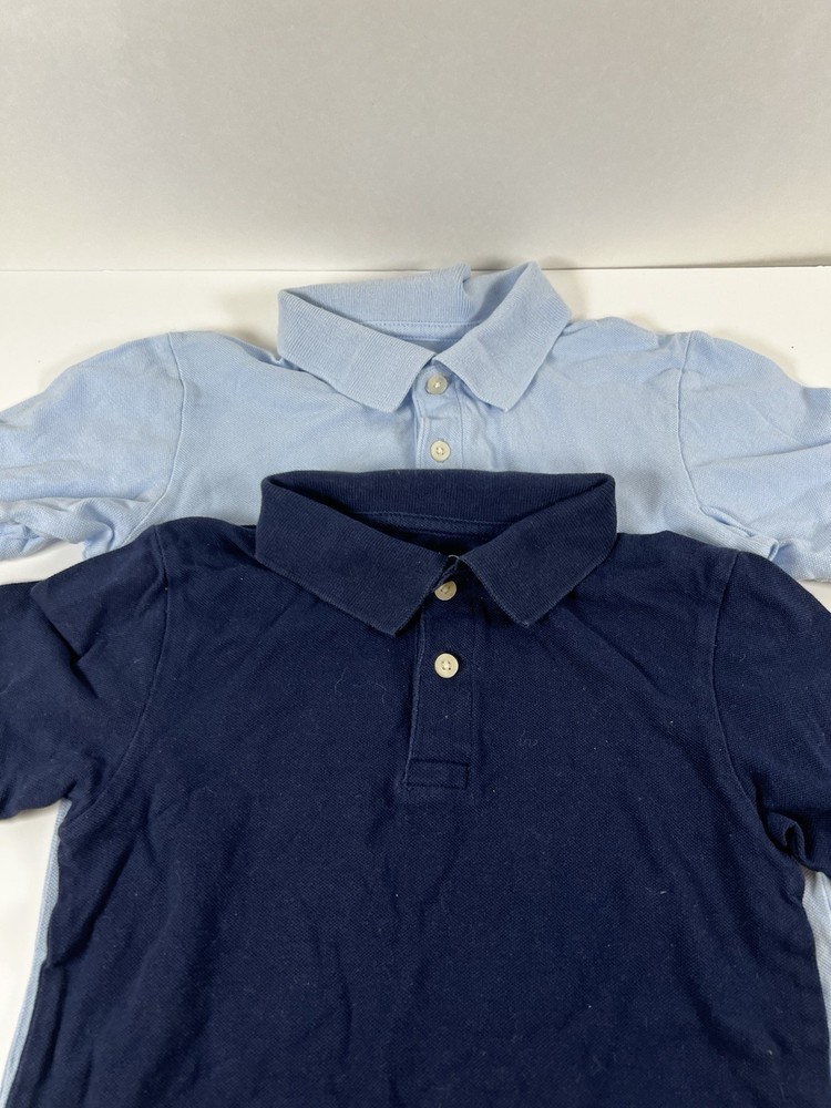 2-Pack Boys Uniform Polo Shirts Size 7/8 Short Sleeve School Tops