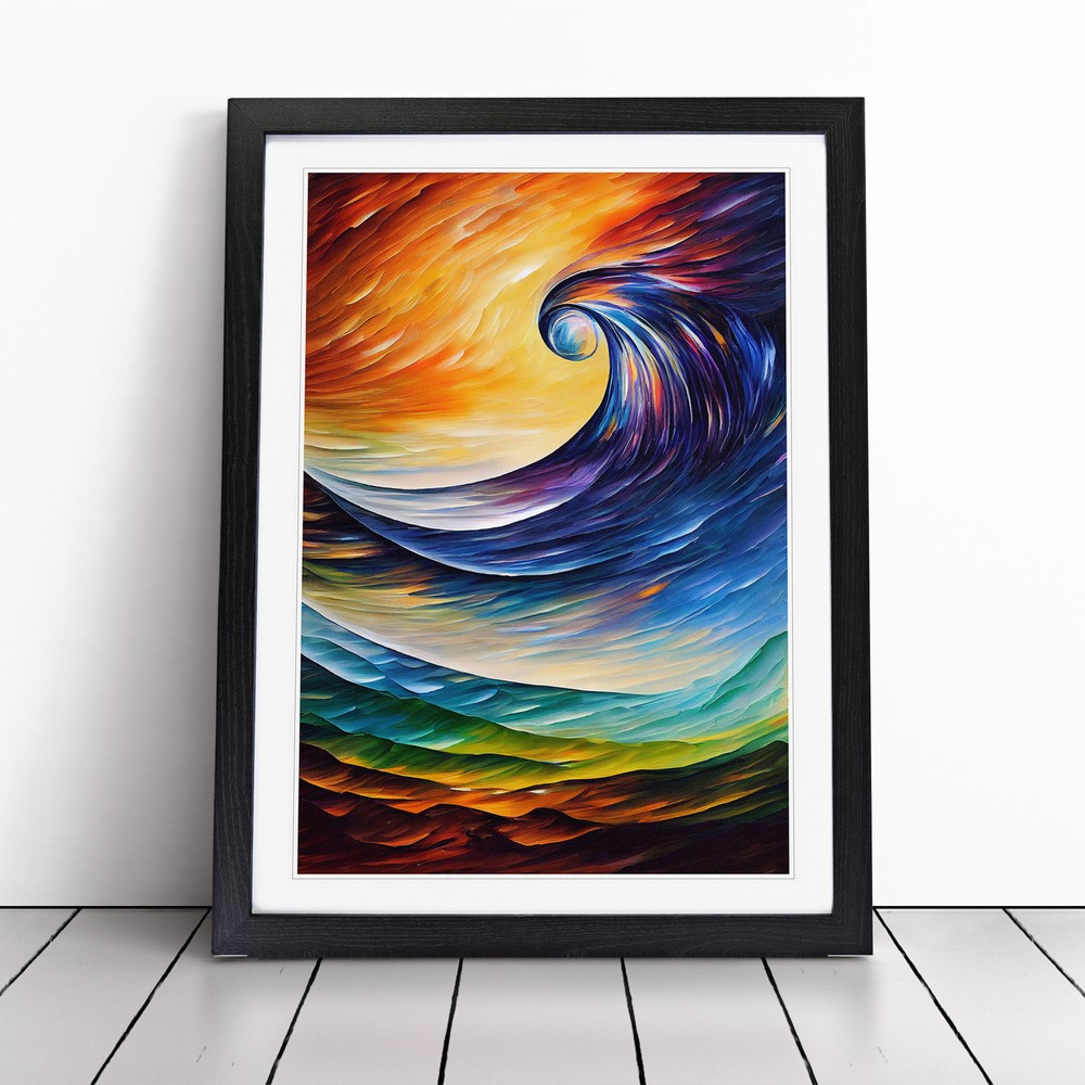 Ocean Wave Abstract No.4 Wall Art Print Framed Canvas Picture Poster Decor